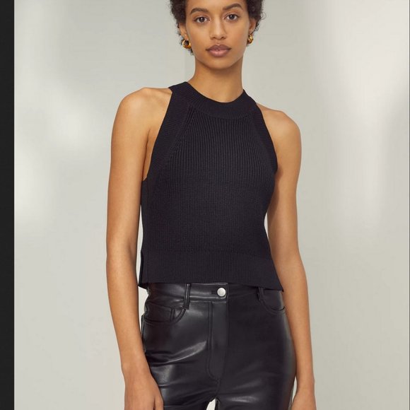 Aritzia Wilfred Knit Halter Tank in White sz 2XS - Picture 5 of 9